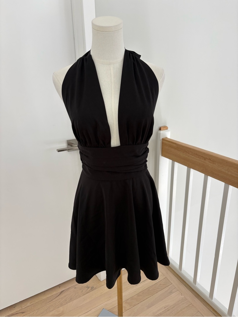 Black Halter Fit & Flare Dress